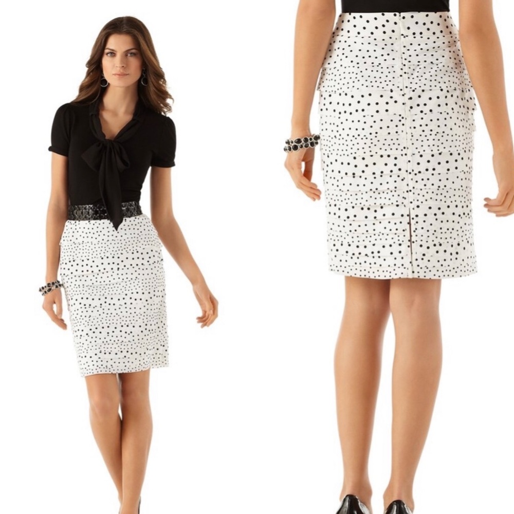 White House Black Market Our Soft Dot Pencil Skirt